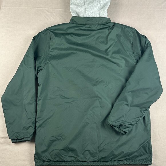 Vans Riley Men's XL Green Windbreaker Hooded Snap Button Coach Fleece Jacket - Picture 10 of 11